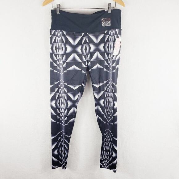 Marika Performance Legging Women XL Jordan Black White Geometric Workout Pants - Picture 2 of 12